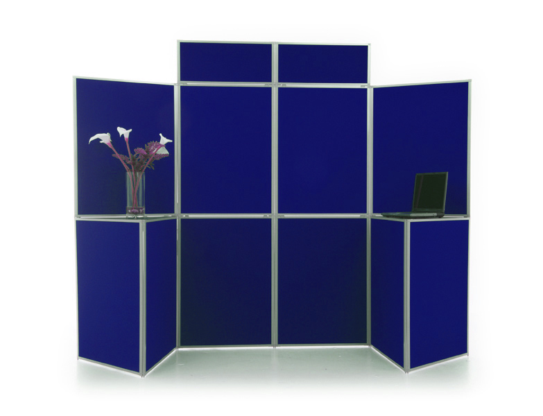 8 panel folding display board with blue loop nylon fabric