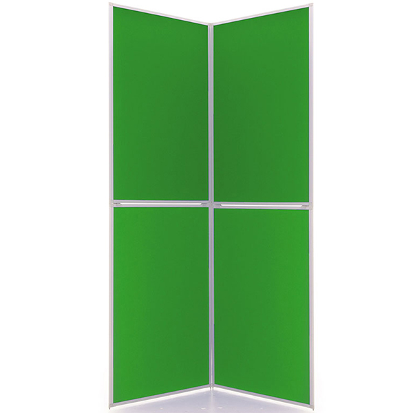 4 panel folding display board with green loop nylon fabric