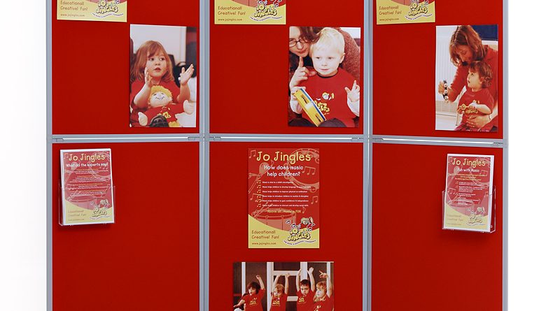 Folding display boards with red loop nylon fabric