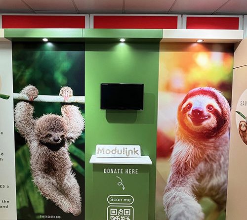 Eco-friendly exhibition stand made with recyclable Xanita board.