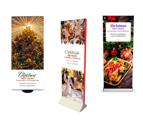 Christmas banner stands