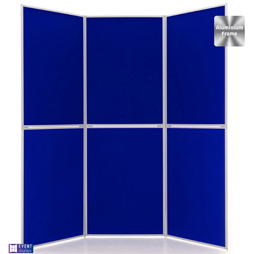 Foldable display board in electric blue loop nylon