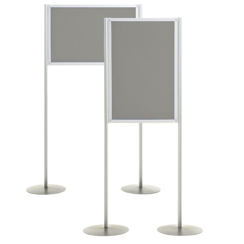 Panel and pole display boards with a modular design.