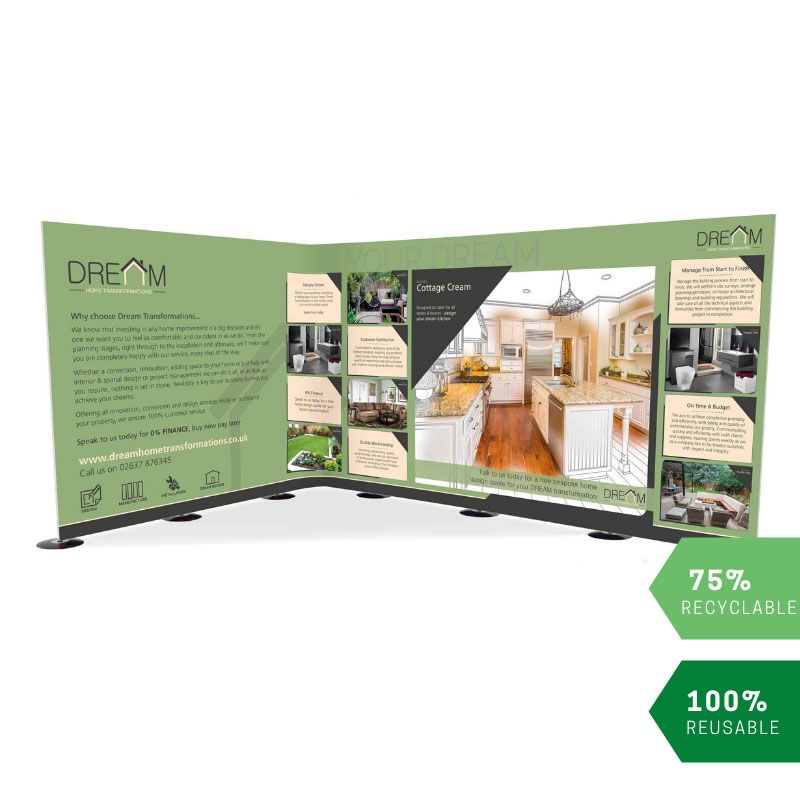 6m Wide Streamline Pop Up Exhibition pop up stand