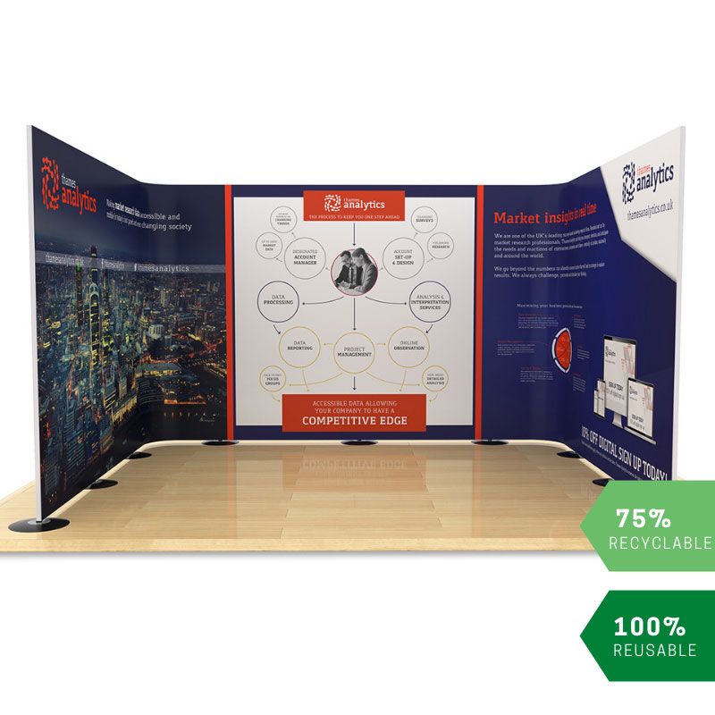 8m wide streamline exhibition pop up