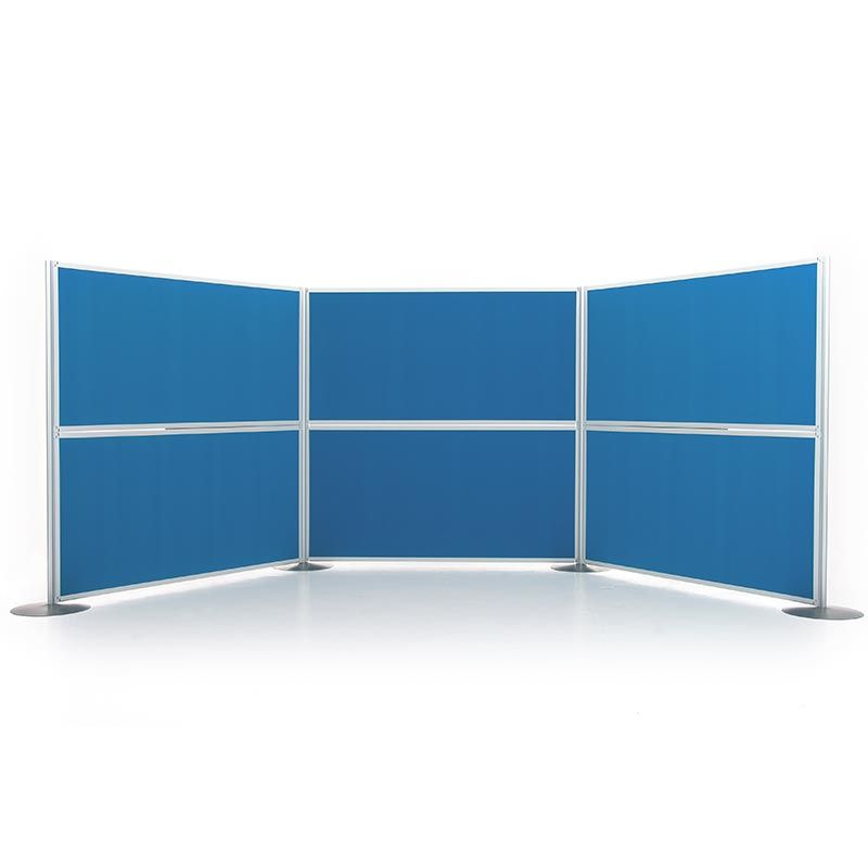 Large universal exhibition display board, set in a configuration of 6