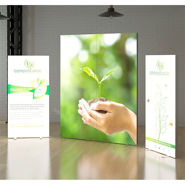 4 panel LED light box with fabric panels