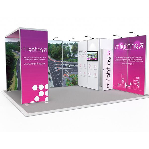 4m x 5m Exhibit Modular Exhibition Stand with 2m cupboard and arch