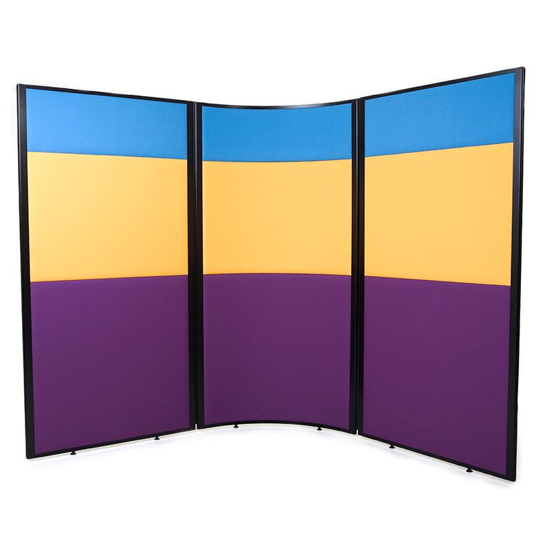 3 part acoustic concept screens, with 3 fabric choices. 