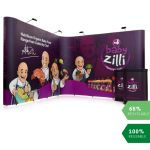 L-Shaped Pop up Display Stand Kit - 3x3 Pop up Stand linked with another 3x3 Pop up Stand