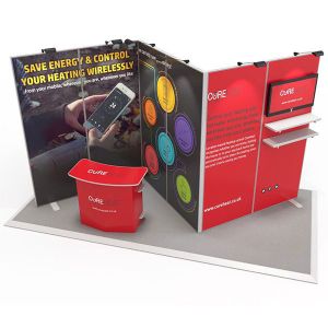 Exhibit Modular Exhibition Stand 2m x 4m made in to a Z shape with single sided panels