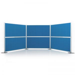 Large universal exhibition display board, set in a configuration of 6