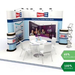 L shaped exhibition display stand 