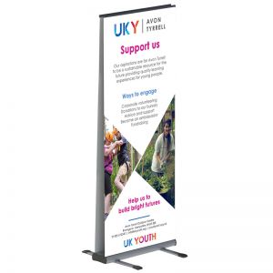 Outdoor double sided roller banner