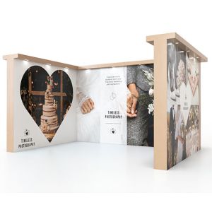 Modulink U Shape modular exhibition stand with Pelmet Lighting