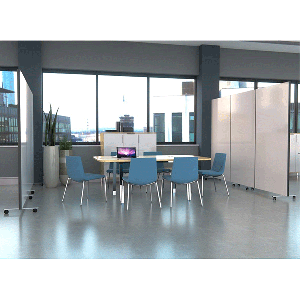 White gloss laminate portable room divider screen