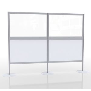 Multi-panel social distancing screen with acrylic and laminate panels, Ideal for covid-19 pods