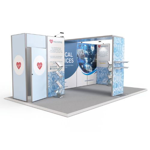 2.5m high exhibition stands, manufactured by Go Displays