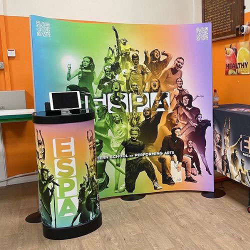 2m high streamline exhibition stands, manufactured by Go Displays