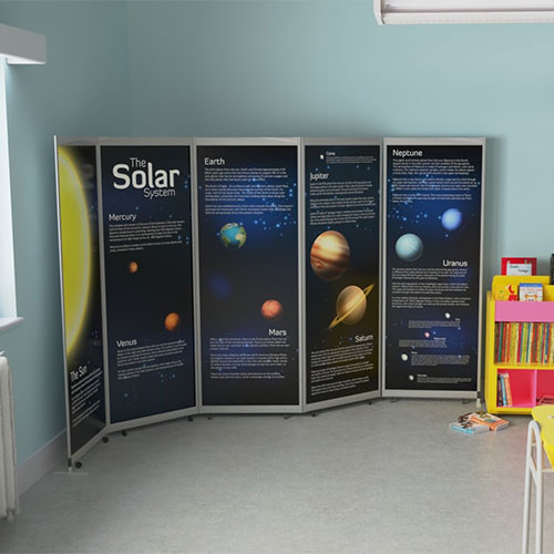 Printed displays and backdrops for schools