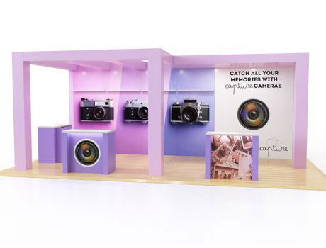 Bespoke exhibition stands manufactured with an eco-friendly fibreboard material